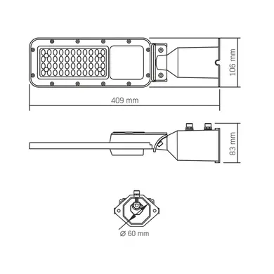 LED фонарь уличный IP65 SLE17 Videx 30W 3300Lm 5000K 220V (VL-SLE17-0305)