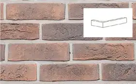 Кутові елементи Loft Brick Бельгійська цегла 02 Коричнево-бордовий з підпалом 222/100 x 71х15 мм