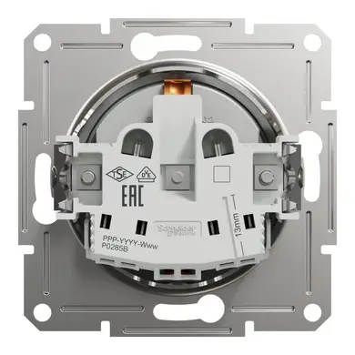 Розетка Schneider Electric 1-я З/К внутр. "ASFORA" без рамки антрацит (C1) 
