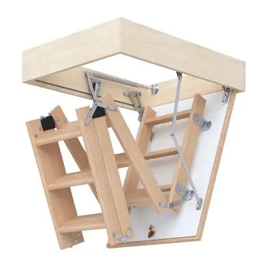 Горищні сходи Bukwood ECO+ Mini дерев'яні 4-секційні Н280см 90х80 см