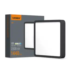 LED світильник Videx накладний квадрат 18W 5000K Black (VL-DLSS-185B)