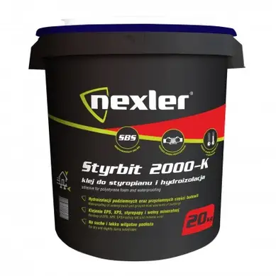 Мастика бітумно-каучукова, клей для XPS, EPS Nexler STYRBIT 2000-K 20 кг на розчиннику
