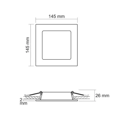 LED світильник Videx Back вбудований квадрат 9W 5000K (VL-DLBS-095)