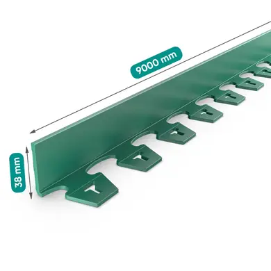 Бордюр садовый Vodaland NewFixLight NewFixLight зелёный B-900.04.04-PE в упаковке с анкерами (18 шт) и соединителями (3 шт)