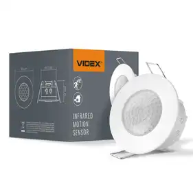 Датчик движения и освещенности Videx 220V 1200W инфракрасный встроенный VL-SPR17W)