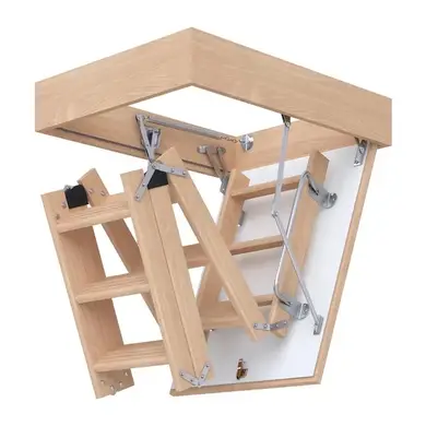 Горищні сходи Bukwood COMPACT Mini дерев'яні 4-секційні Н280см 90х80 см