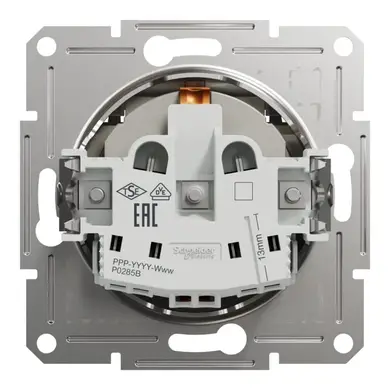 Розетка Schneider Electric 1-я З/К внутр. с крышкой "ASFORA" бронза (C1) 