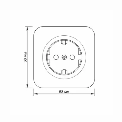 Розетка Videx Binera IP20 зовнішня одинарна із заземленням чорний графіт (VF-BNS21G-BG)