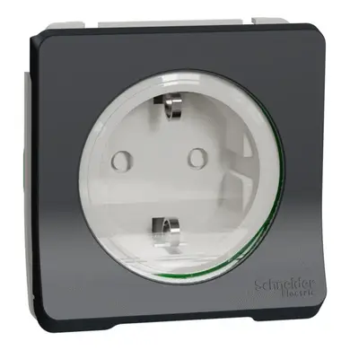 Розетка Schneider Electric 1-а З/К внутр. зі шторками IP55 "MUREVA S" чорна (C2) 