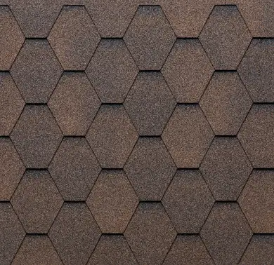 Битумная черепица Tegola Eco Roof Hexagonal Mixed Brown