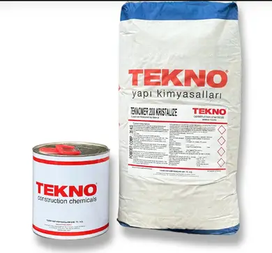 Двокомпонентна полімер-цементна проникаюча гідроізоляція TEKNO Teknomer 200 Crystallize Комплект 25 кг + 2 л