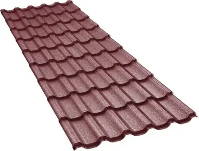 Металлочерепица GOOD ROOF MAXI Roof 350/15,матполиэстер 0,45мм Італія Zn225 RAL 3005 Вишневий