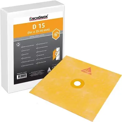 Гідроізоляція, фланець Sika Schonox D15 140х140 мм, ⦰ 15 мм, 25 шт