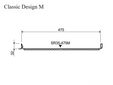 Кликфальц RUUKKI Classic Design 475 C/D/M + Sound ins. Green Coat Pural mat BT 0,50 мм RR33 Северная ночь
