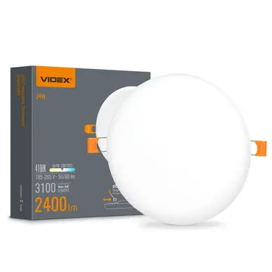 LED светильник Videx безрамочный круглый 24W 4100K (VL-DLFR-244)