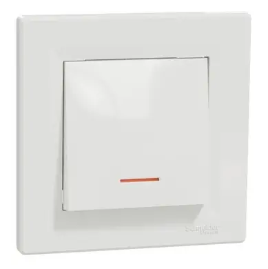 Вимикач Schneider Electric 1-кл. внутр. з підсвіт. "ASFORA" бiлий (C1) 