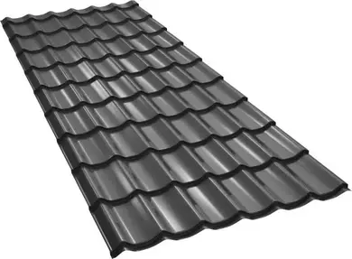 Металочерепиця GOOD ROOF Classic Roof 350/15,матполіестер 0,43-0,45мм Малайзия/Вьетнам/Индия/Корея RAL 7024 Графіт