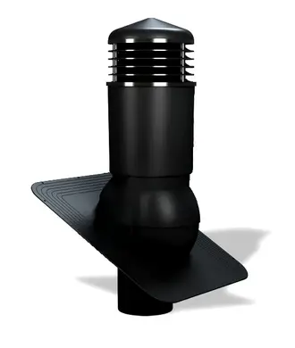 Вентиляційний вихід утеплений для бітумної черепиці Wirplast WiroVent STANDARD PLUS K81 Ø125/500 мм чорний