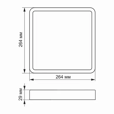 LED світильник Videx накладний квадрат 24W 5000K Black (VL-DLSS-245B)