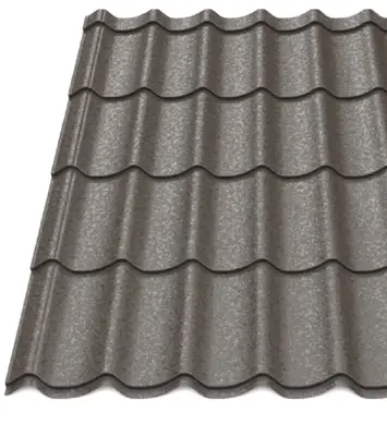 Металлочерепица Будсервис "Монтерей ЗD" Relief iceCrystal mat Thyssen krupp 0.50 mm RAL 8019 Коричневый