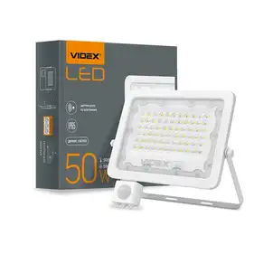 LED прожектор Videx F2e 50W з датчиком руху та освітленості 5000K (VL-F2e505W-S)