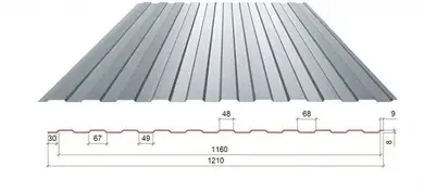 Профнастил GOOD ROOF ПС-8 Матполіестер Німеччина Zn225, 0,50 мм RAL 9005 Чорний