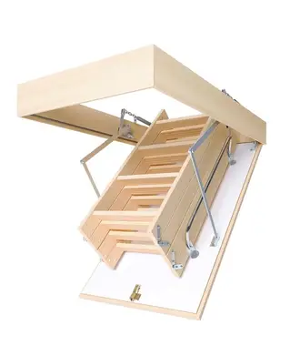 Чердачная лестница Bukwood COMPACT Long деревянные 4-секционные Н340см 130x80 см