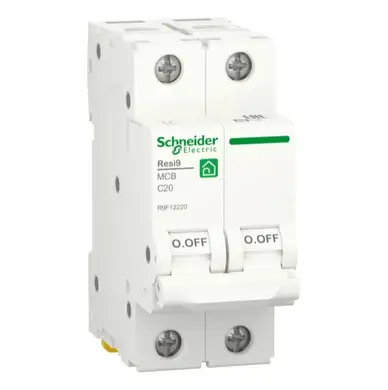 Автоматичний вимикач Schneider Electric 2-п. RESI9 20A C (6kA) (C2)
