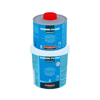Полиуретановый защитный лак Isomat VARNISH-PU 2KW Satin-mat Комплект (А+В) 1 кг, прозрачный
