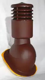 Вентиляционный выход Krono-Plast KPІО Ø150 для плоских крыш утепленный Коричневый