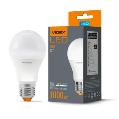 LED лампа Videx A60e 10W E27 3000K (VL-A60e-10273)