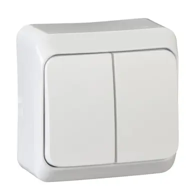 Вимикач Schneider Electric 2-кл. зовн. IP20 "Prima" білий білий (С1) 