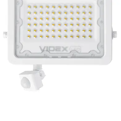 LED прожектор Videx F2e 50W с датчиком движения и освещенности 5000K (VL-F2e505W-S)
