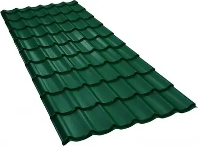 Металлочерепица GOOD ROOF Classic Roof 350/20,матполиэстер 0,50мм Германия Zn225 RAL 6005 Зеленый