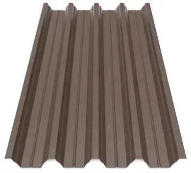Профнастил Будсервис Т-57 Pladur wrinkle mat Thyssen krupp 0.50 mm RAL 8019 Коричневый