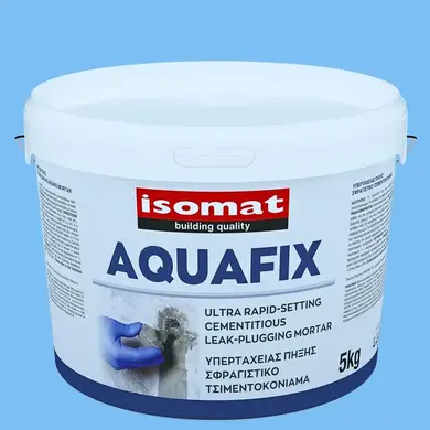 Ультрабыстротвердеющий цементный раствор для закупорки протеканий Isomat AQUAFIX 5 кг, серый