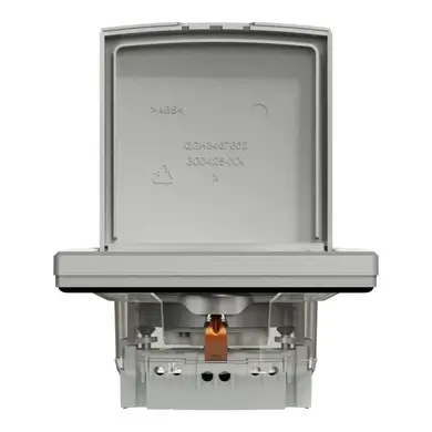 Розетка Schneider Electric 1-я З/К внутр. с крышкой и шторками IP44 "ASFORA алюминий (C2) 