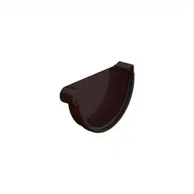 Заглушка ринви ліва Galeco PVC система 110/80 RAL 8019 Темно-коричневий