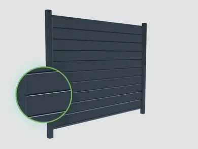 Ограждение Tile Мур 18,7 см, матполиэстер двухсторон. U.S.Steel 0,45мм RAL 7024 Серый