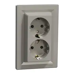 Розетка Schneider Electric 2-а З/К внутр. "ASFORA" бронза (C2) 