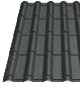 Металлочерепица Будсервис "Ретро Премиум" Relief iceCrystal mat Thyssen krupp 0.50 mm RAL 9005 Черный
