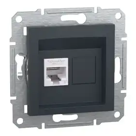 Розетка Schneider Electric комп. RJ-45 кат.6 UTP внутр. "ASFORA" без рамки антрацит (C3) 