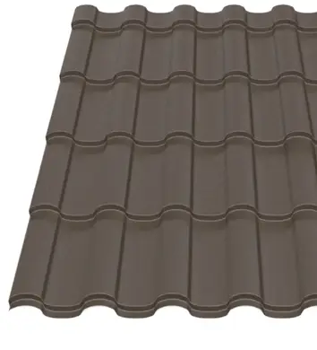 Металочерепиця Будсервіс "Венера 35" Pladur wrinkle mat Thyssen krupp 0.50 mm RAL 8019 Коричневий