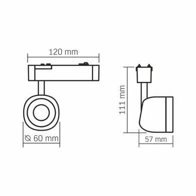 Світильник магнітний трековий Videx LA76B 8.5W 4000K 48V Black (VL-TRMS-LA76B)