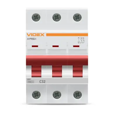 Автоматический выключатель Videx Resist RS4 3Р 32А С 4,5кА