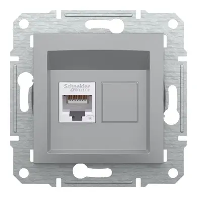 Розетка Schneider Electric комп. RJ-45 кат.6 UTP внутр. "ASFORA алюминий (C3) 