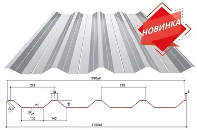 Профнастил GOOD ROOF ПН-45 Zn Украина/Турция 0,43-0,45 мм