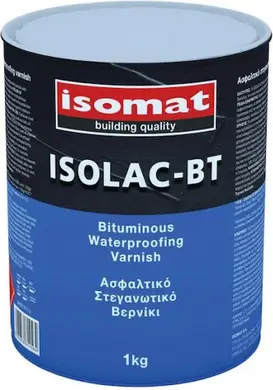 Битумный гидроизоляционный лак Isomat ISOLAC-BT 1 кг, черный