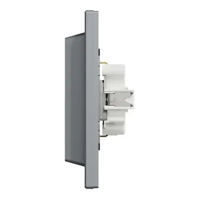 Розетка Schneider Electric 2-я З/К внутр. "ASFORA" сталь (C2) 