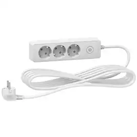 Подовжувач Schneider Electric 3гн 5м З/К "Unica Extend"  білий (C2)